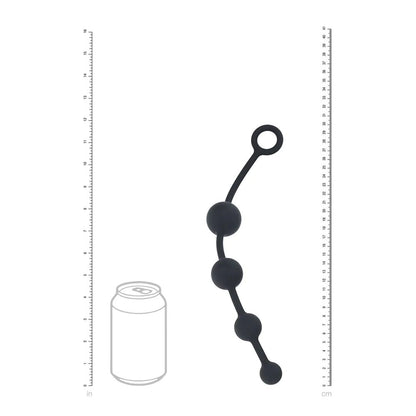 LEVELZ Curved Silicone Anal Beads - Black - Black 29.5 cm Anal Beads-LVL02-0037BLK