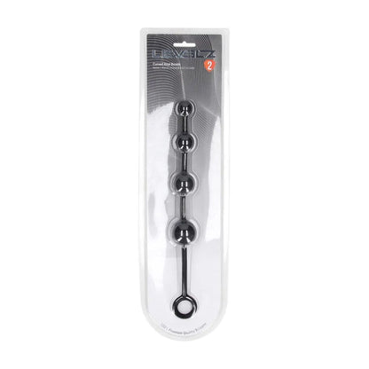 LEVELZ Curved Silicone Anal Beads - Black - Black 29.5 cm Anal Beads-LVL02-0037BLK