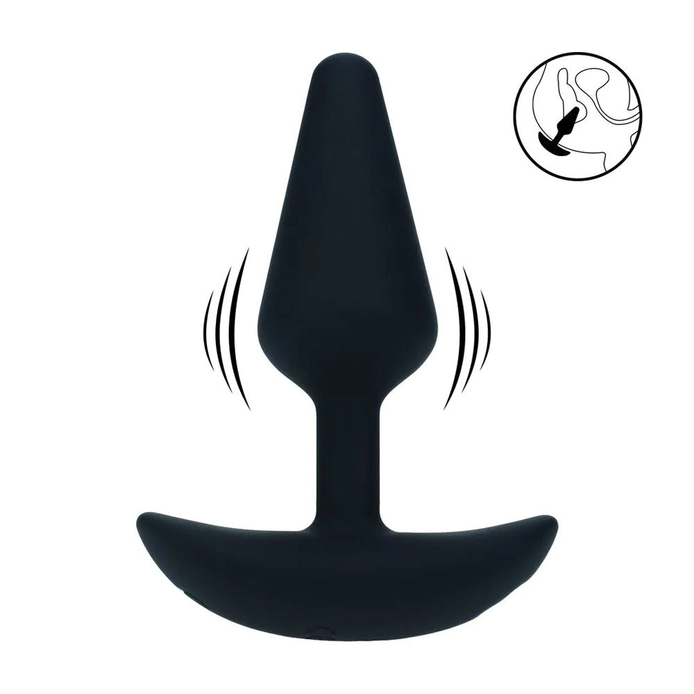 LEVELZ Classic Vibrating Silicone Anal Plug - Small - Black Small USB Rechargeable Butt Plug-LVL03-0012BLK