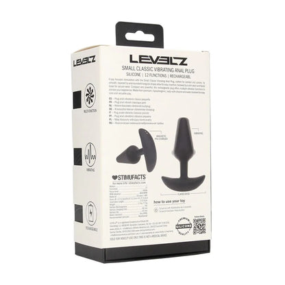 LEVELZ Classic Vibrating Silicone Anal Plug - Small - Black Small USB Rechargeable Butt Plug-LVL03-0012BLK
