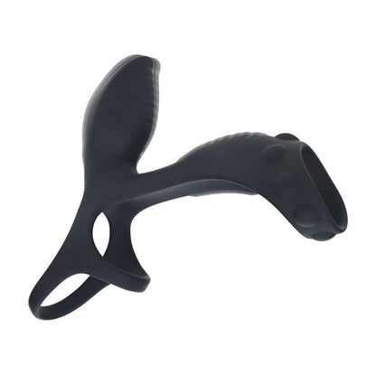 LEVELZ Vibrating Cock & Ball Ring with Shaft Loop - Black USB Rechargeable Vibrating Cock & Ball Rings-LVL03-0031BLK
