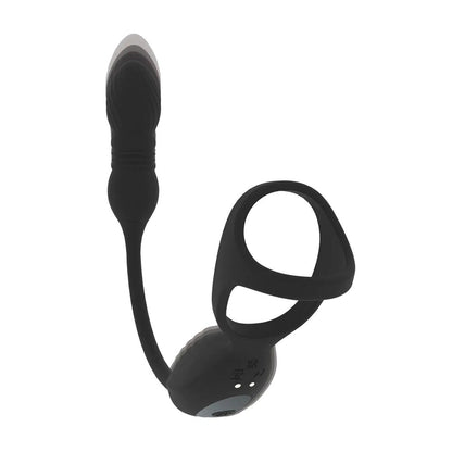 LEVELZ Vibrating & Thrusting TriO Cock Ring with Prostate Stimulator - Black USB Rechargeable Vibrating Cock Ring with Thrusting Prostate Plug-LVL03-0033BLK
