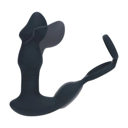 LEVELZ Remote Controlled Prostate Stimulator with Cock Ring - Black USB Rechargeable Vibrating Thrusting Prostate Massager with Cock Ring-LVL03-0042BLK
