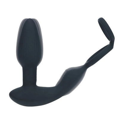 LEVELZ Dual Vibrating Prostate Stimulator with Cock Ring - Black USB Rechargeable Vibrating Butt Plug with Cock Ring-LVL03-0043BLK