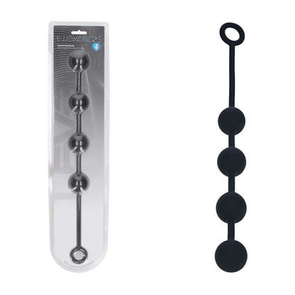 LEVELZ Round Silicone Anal Balls - L - 40mm - Black 40.5 cm Large Anal Beads-LVL04-0003BLK