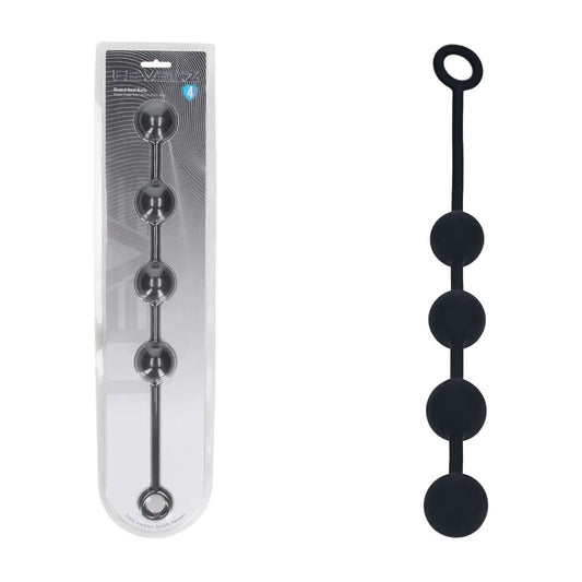 LEVELZ Round Silicone Anal Balls - L - 40mm - Black 40.5 cm Large Anal Beads-LVL04-0003BLK