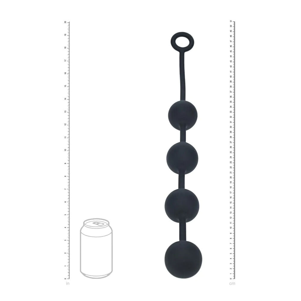 LEVELZ Round Anal Balls - XL - 50mm - Black 46.5 cm XL Anal Beads-LVL04-0004BLK