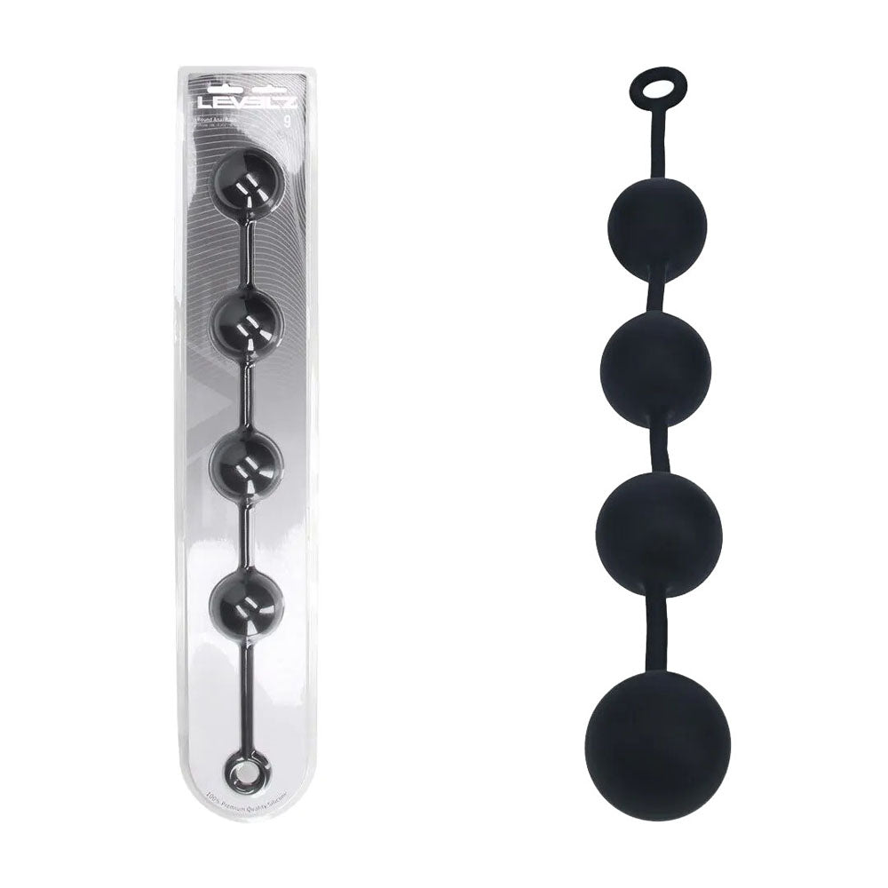 LEVELZ Round Anal Balls - XXL - 60mm - Black 52.5 cm XXL Anal Beads-LVL09-0001BLK