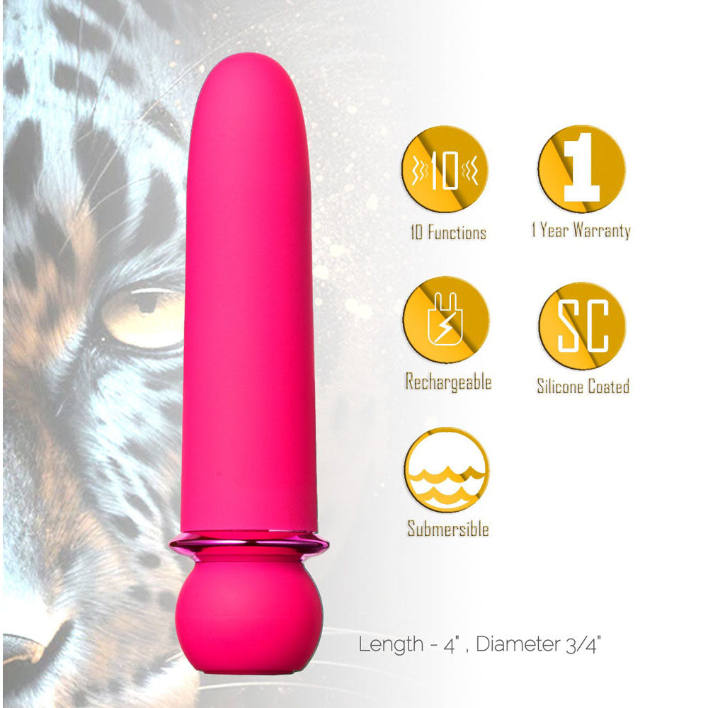 Maia JAGUAR - Pink - Pink 10.1 cm USB Rechargeable Bullet-MA24-01-PINK