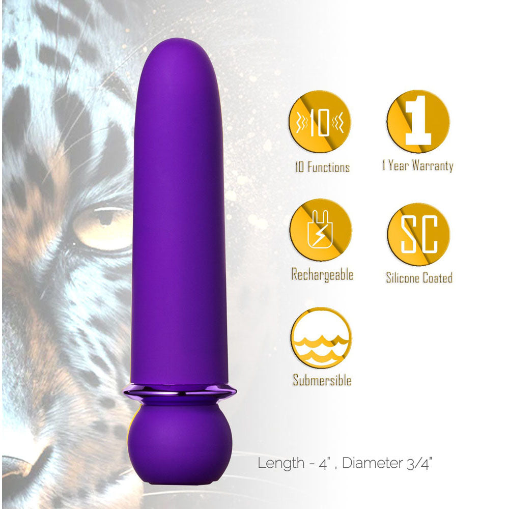 Maia JAGUAR - Purple - Purple 10.1 cm USB Rechargeable Bullet-MA24-01-PURPLE