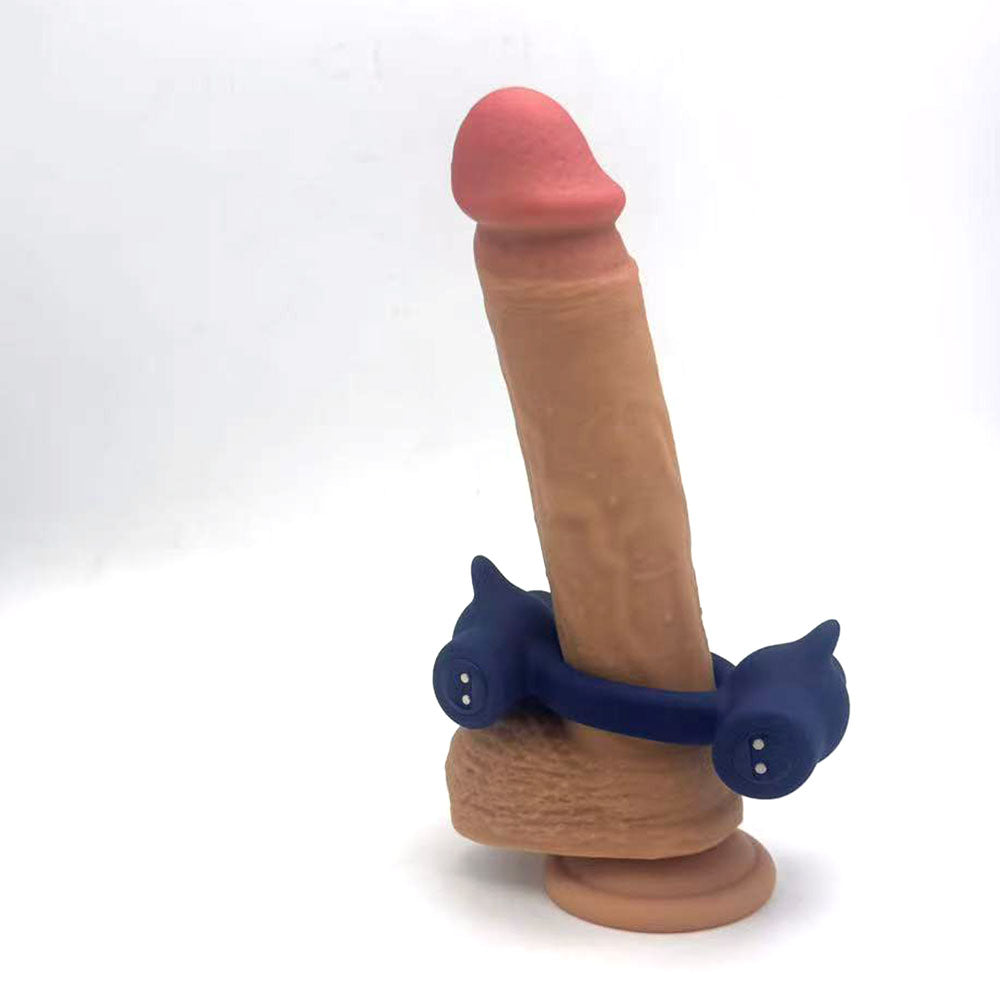 Maia RONAN - Blue - Blue USB Rechargeable Dual Vibrating Cock Ring-MA25-09-BLUE