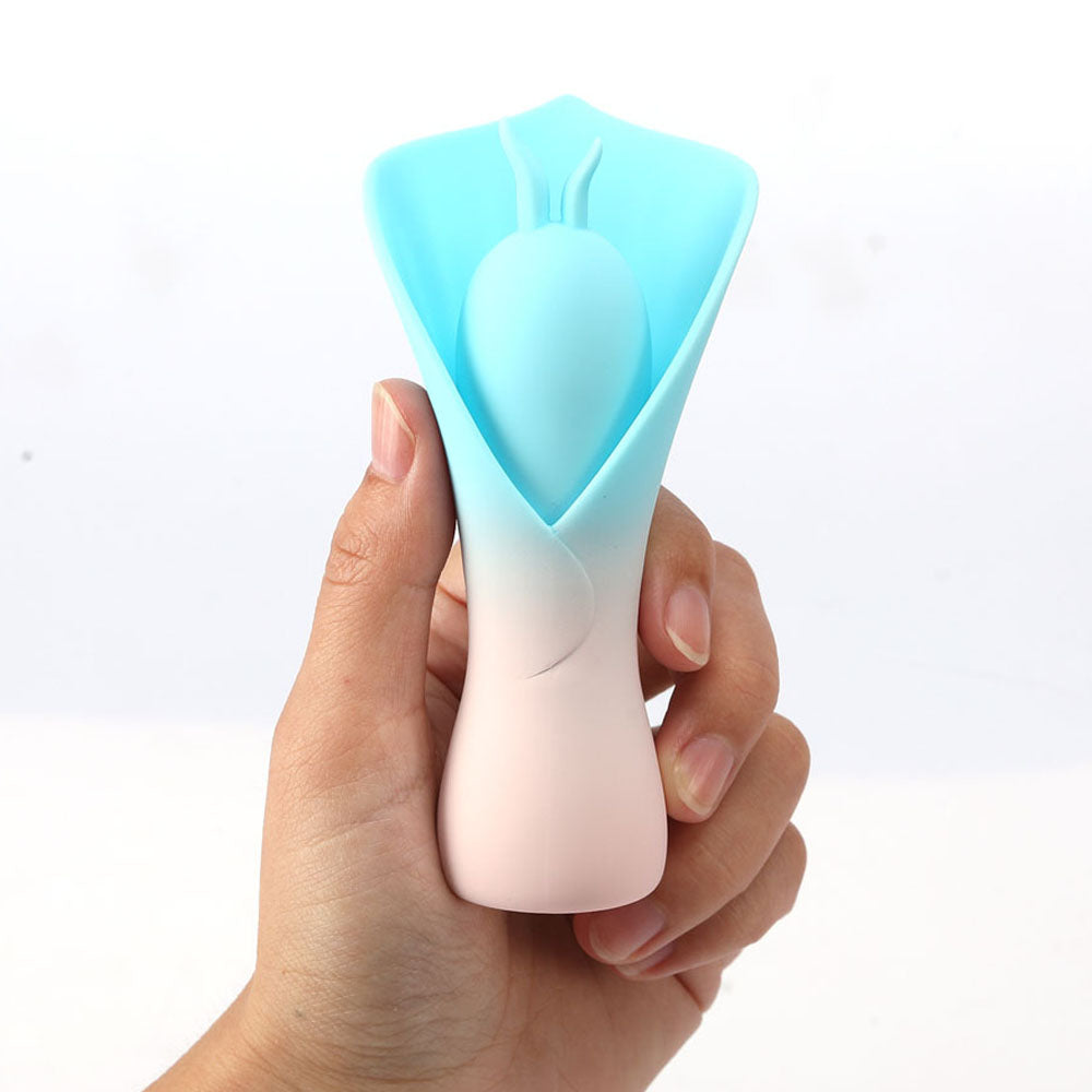 Maia MINA - Blue - Blue/Pink USB Rechargeable Fluttering Flower Stimulator-MA25-11-BLUE