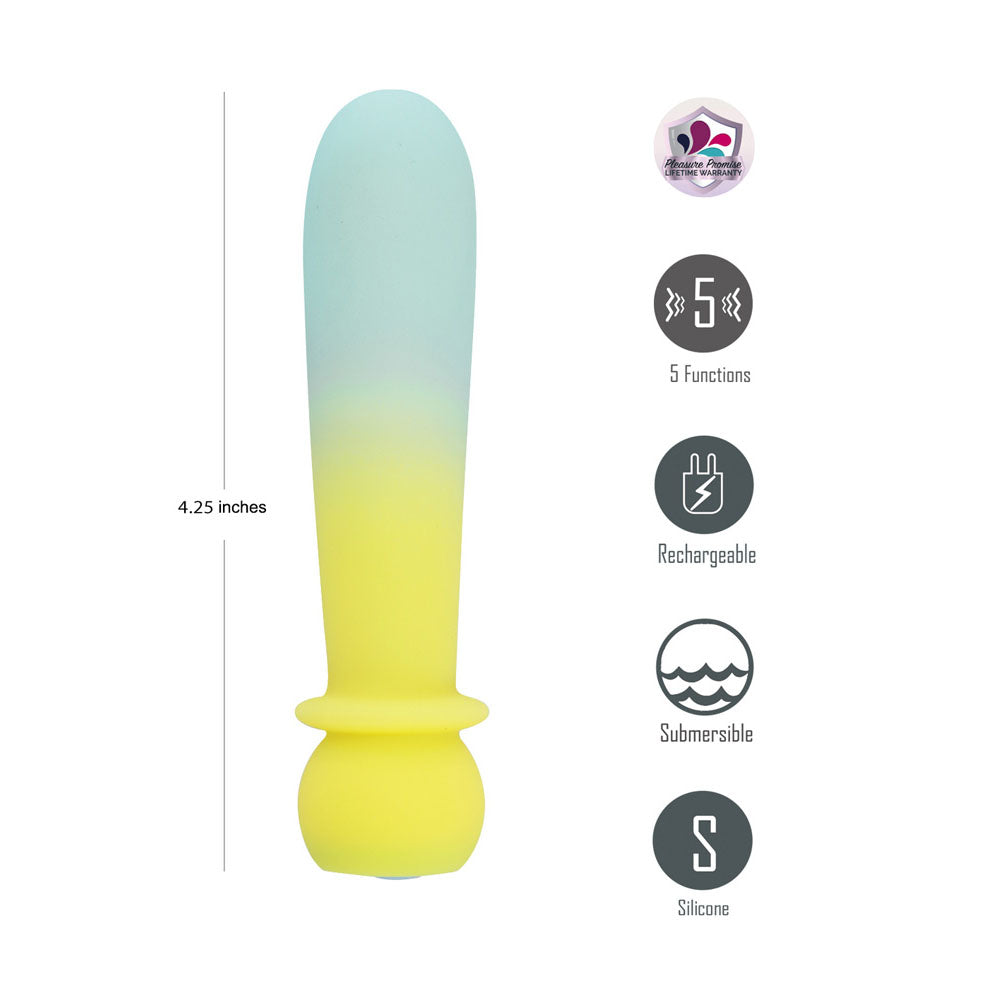 Maia SYMBA - Yellow - Yellow 10.8 cm USB Rechargeable Powerful Bullet - MA25-13-YELLOW