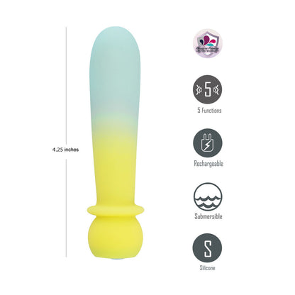 Maia SYMBA - Yellow - Yellow 10.8 cm USB Rechargeable Powerful Bullet - MA25-13-YELLOW