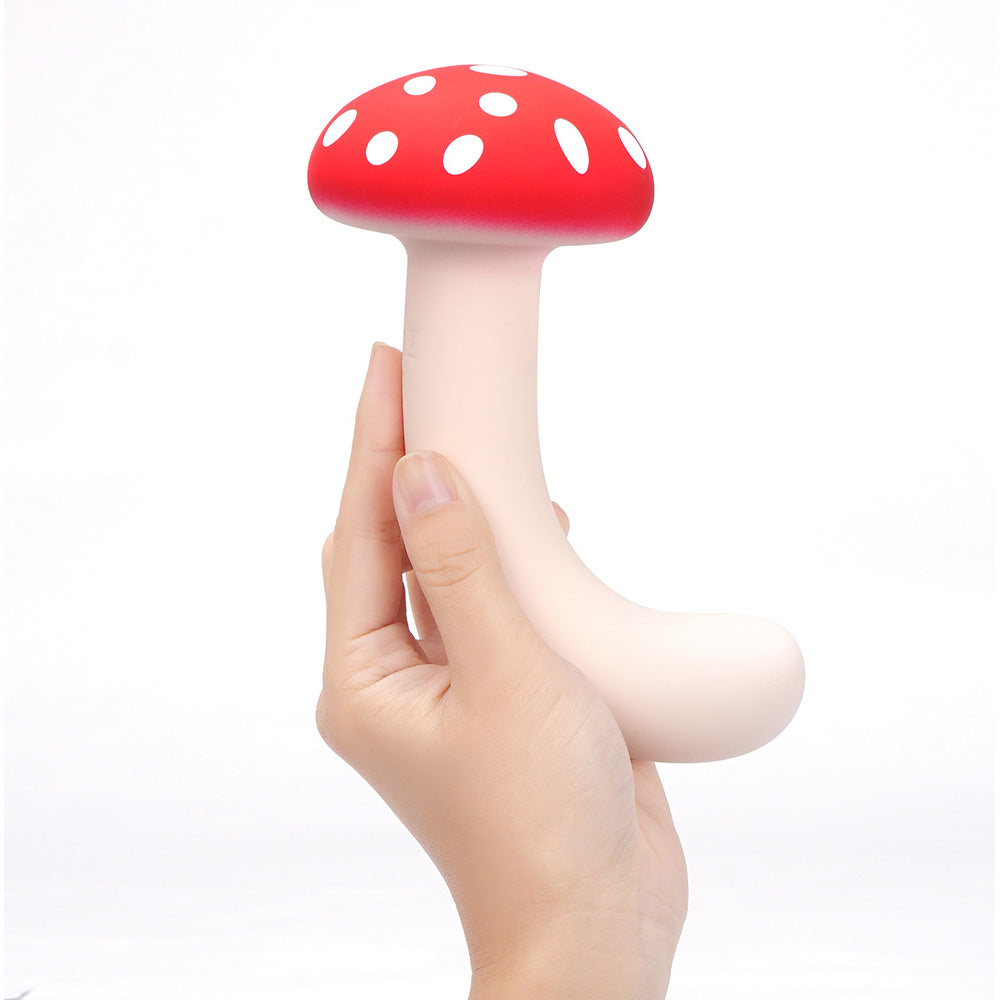 Maia ALICE - Red/White 15.2 cm USB Rechargeable Dual Vibrating Mushroom - MA25-24