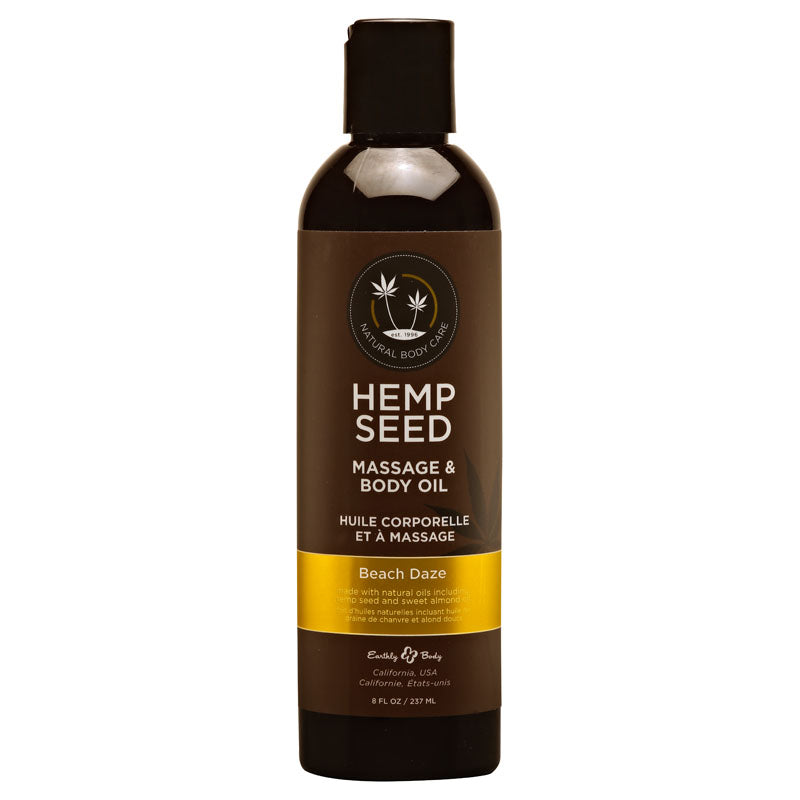 Hemp Seed Massage & Body Oil - Beach Daze (Coconut & Pineapple) Scented - 237 ml Bottle-MAS045
