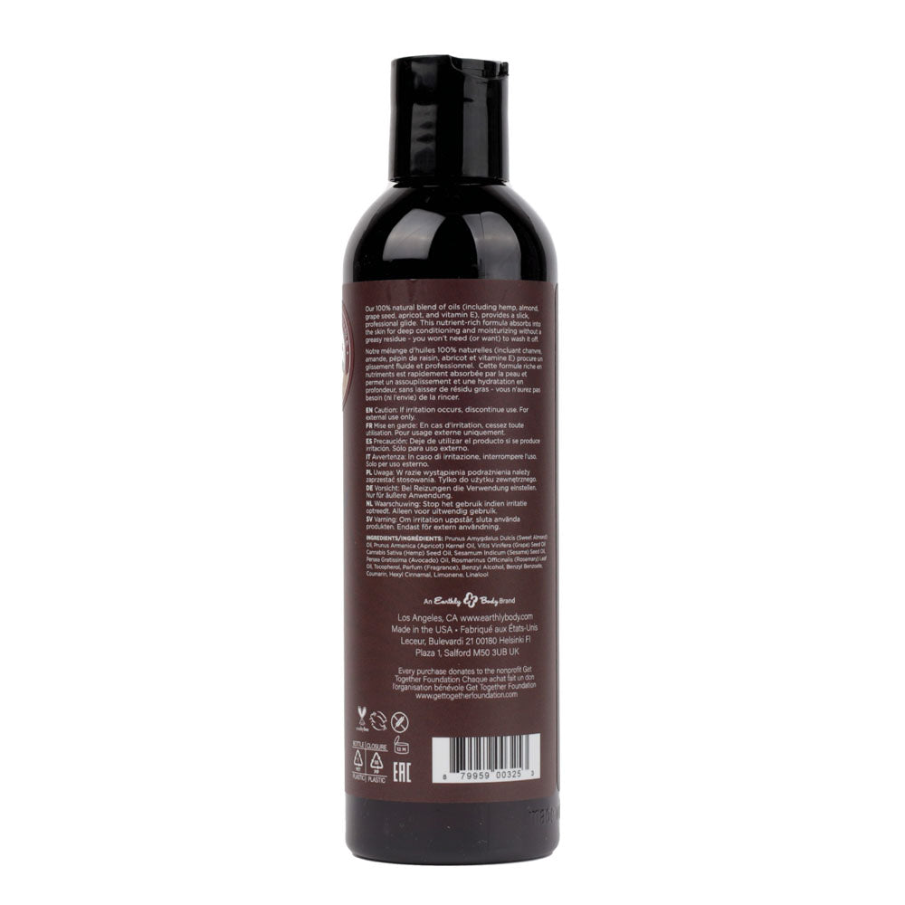 Hemp Seed Massage & Body Oil - Moroccan Nights (Earthy & Spicy-Sensual) Scented - 237 ml Bottle-MAS075