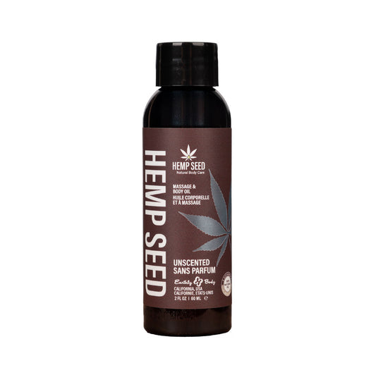 Hemp Seed Massage & Body Oil - Unscented - 59 ml Bottle-MAS208
