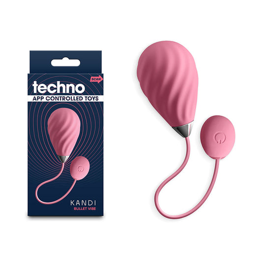 Techno - Kandi - Pink USB Rechargeable Vibrating Egg with App Control-NSN-0287-24