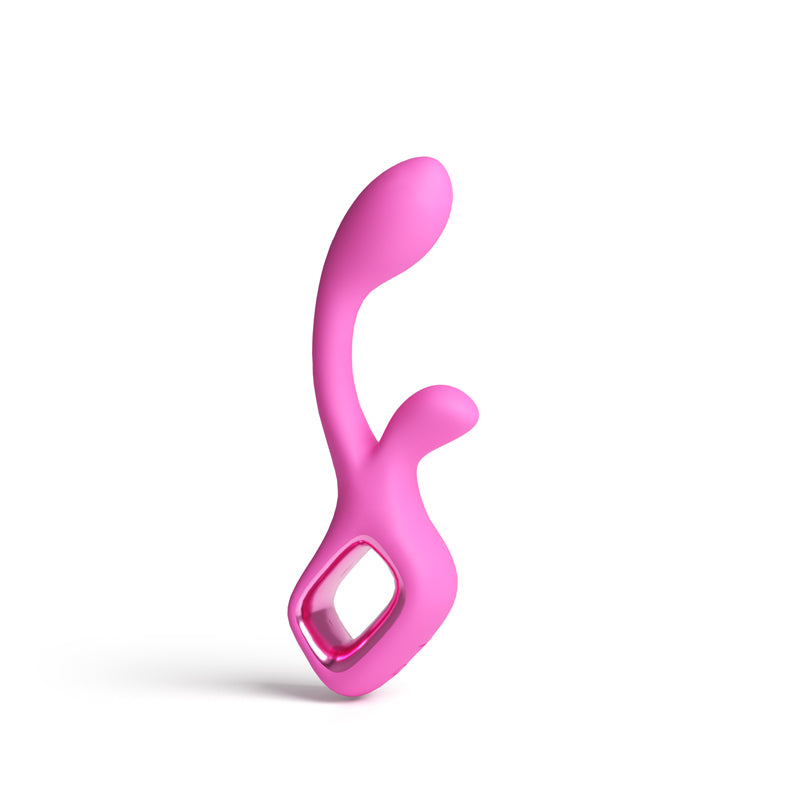 Pretty in Pink Velvet - Pink - Pink 18.7 cm USB Rechargeable Rabbit Vibrator - NSN-0365-64