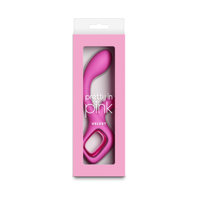 Pretty in Pink Velvet - Pink - Pink 18.7 cm USB Rechargeable Rabbit Vibrator - NSN-0365-64