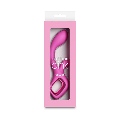 Pretty in Pink Velvet - Pink - Pink 18.7 cm USB Rechargeable Rabbit Vibrator - NSN-0365-64