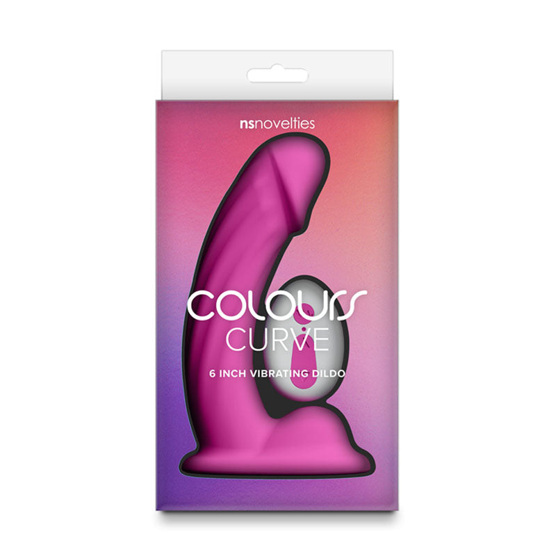 Colours Curve - Vibrating 6 Dildo - Pink - Pink 16.4 cm USB Rechargeable Vibrating Dildo with Wireless Remote-NSN-0402-54