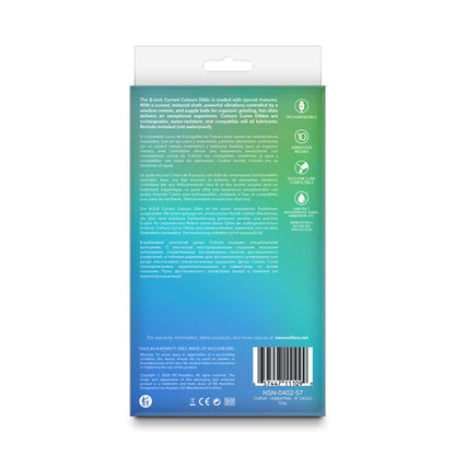 Colours Curve - Vibrating 6 Dildo - Teal - Teal 16.4 cm USB Rechargeable Vibrating Dildo with Wireless Remote-NSN-0402-57