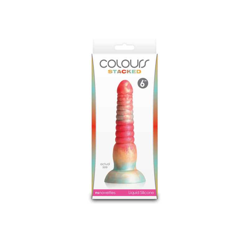 Colours Stacked - 6 Dildo - Red/Gold - Red/Gold 16 cm Fantasy Dildo-NSN-0412-01