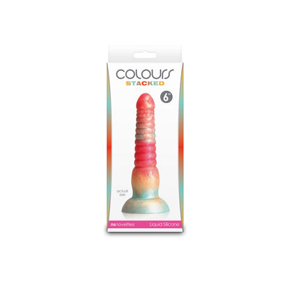 Colours Stacked - 6 Dildo - Red/Gold - Red/Gold 16 cm Fantasy Dildo-NSN-0412-01