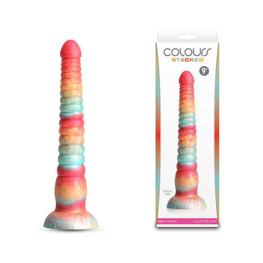 Colours Stacked - 9 Dildo - Red/Gold - Red/Gold 23 cm Fantasy Dildo-NSN-0412-11
