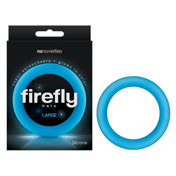 Firefly Halo - Glow In Dark Blue Large 60 mm Cock Ring-NSN-0473-47