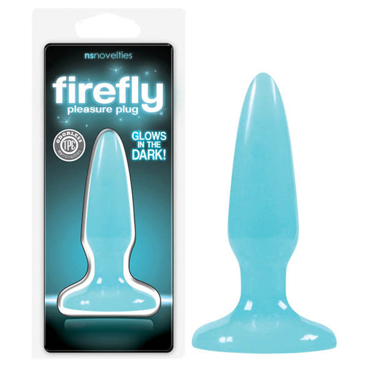 Firefly Pleasure Plug - Glow-in-the-Dark Blue 8.1 cm (3.2") Mini Butt Plug