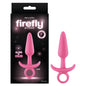 Firefly Prince - Glow-in-Dark Pink 10.9 cm Small Butt Plug with Ring Bull-NSN-0476-14