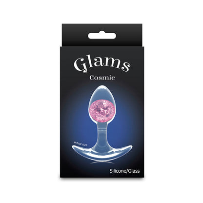 Glams Cosmic - Small - Pink - Clear/Pink 8.1 cm Small Butt Plug-NSN-0515-14