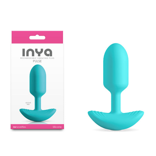 INYA Pulse - Teal - Teal 11 cm USB Rechargeable Vibrating Butt Plug - NSN-0558-67