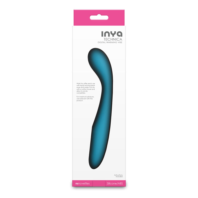 INYA Technica - Teal - Teal 19.2 cm USB Rechargeable Warming Vibrator-NSN-0560-38