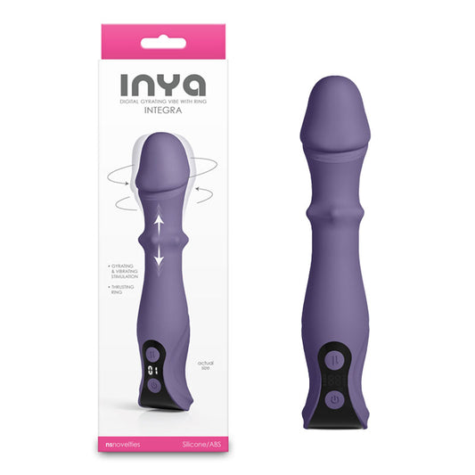 INYA Integra - Gray - Grey 18.2 cm USB Rechargeable Vibrator with Sliding Ring Shaft-NSN-0560-59