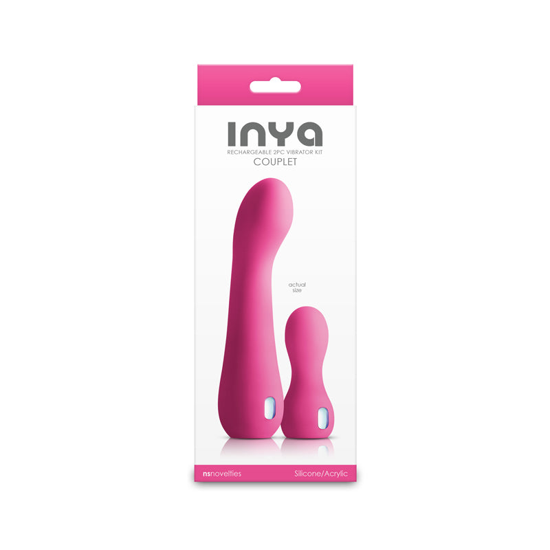 INYA Couplet - Pink - Pink USB Rechargeable Vibrators - Set of 2 Sizes-NSN-0561-34