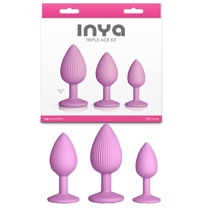 INYA Triple Ace Kit - Blush - Pink Butt Plugs - Set of 3 Sizes-NSN-0562-04