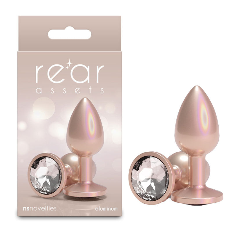 Rear Assets Iridescent - Small - Champagne - Iridescent Champagne 7.1 cm Small Butt Plug-NSN-0968-06