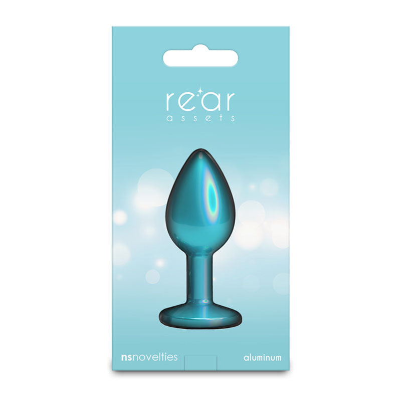Rear Assets Iridescent - Small - Teal - Iridescent Teal 7.1 cm Small Butt Plug-NSN-0968-07
