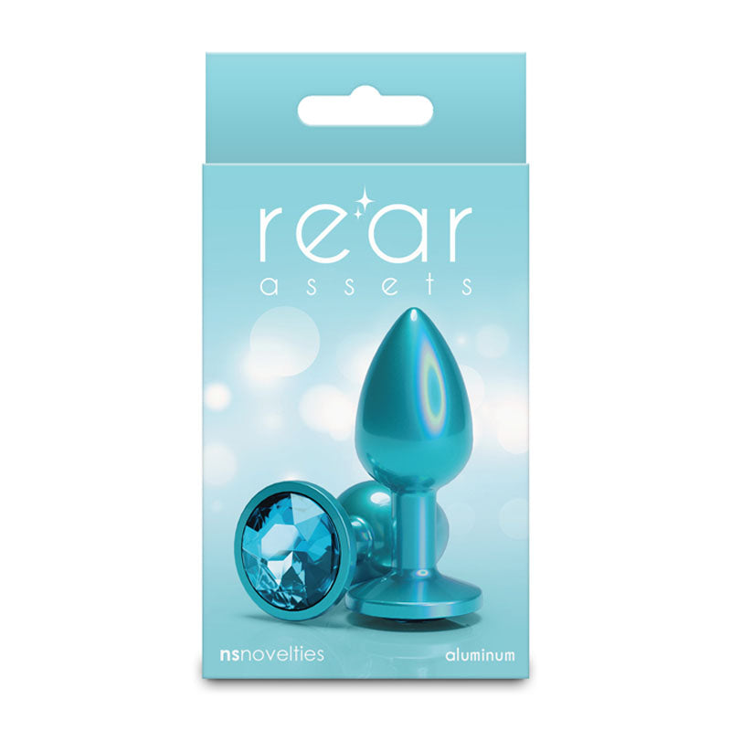 Rear Assets Iridescent - Small - Teal - Iridescent Teal 7.1 cm Small Butt Plug-NSN-0968-07