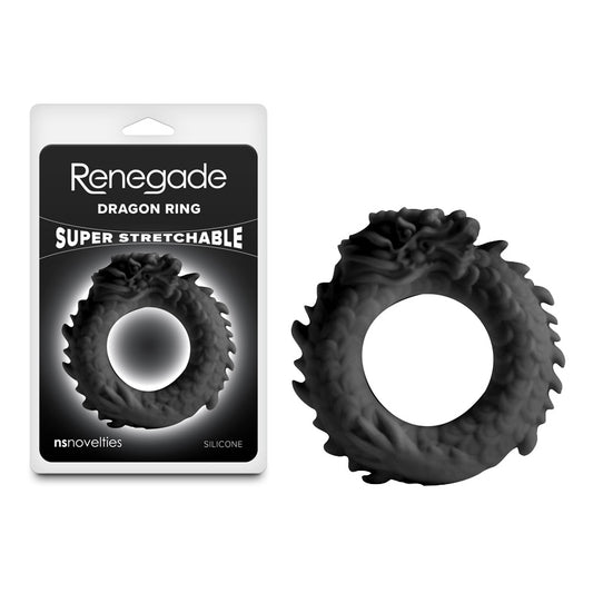 Renegade Dragon Ring - Black - Black Cock Ring - NSN-1113-03