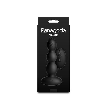 Renegade Valor - Black - Black 13.7 cm USB Rechargeable Vibrating Anal Beads with Wireless Remote - NSN-1162-13