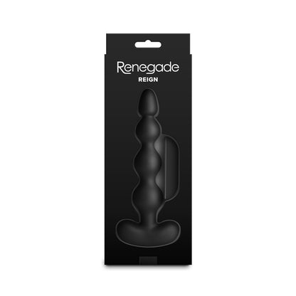 Renegade Reign - Black - Black 17.9 cm USB Rechargeable Vibrating Anal Beads with Wireless Remote - NSN-1162-23