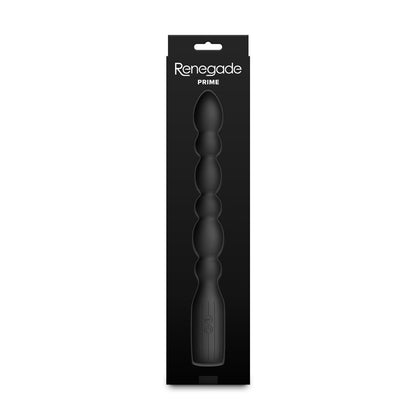 Renegade Prime - Black - Black 28.8 cm USB Rechargeable Vibrating Anal Beads - NSN-1162-33