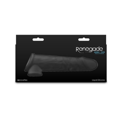 Renegade Annex - Thin - Black - Black 19.4 cm Penis Extender Sleeve-NSN-1165-03