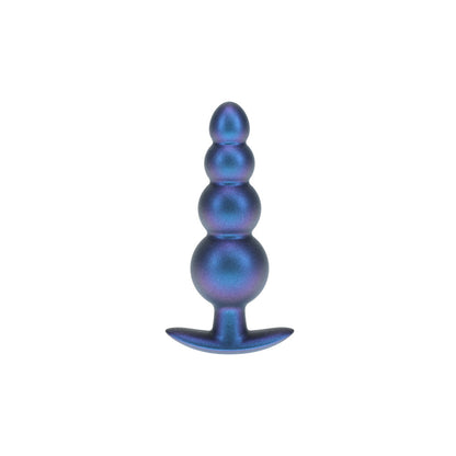 OUCH! Beaded Anal Plug - Metallic Blue - Metallic Blue 11.7 cm Butt Plug-OU1020MBL