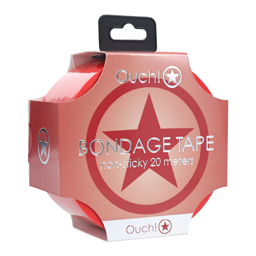 OUCH! PVC Non-Stick Tape - Red - Red Bondage Tape - 20 metre Length - OU1063RED